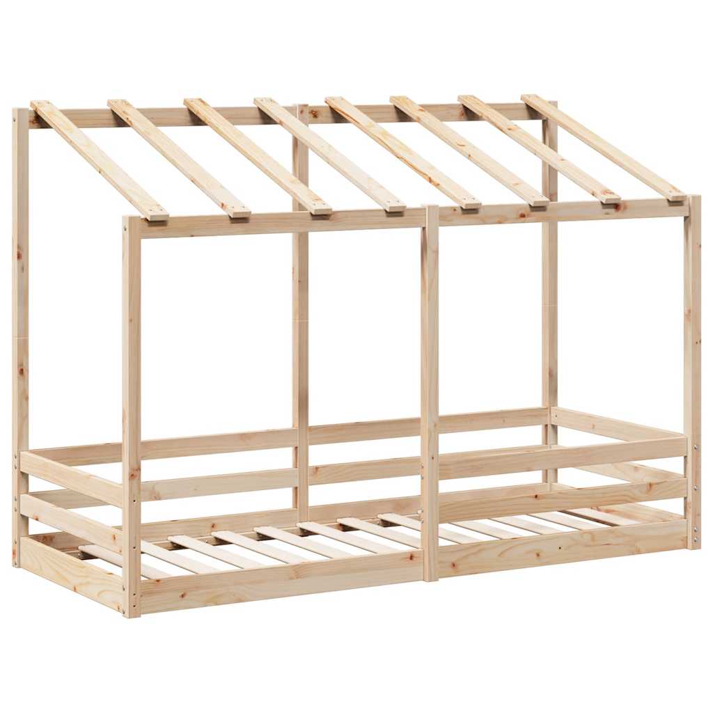 vidaXL Kinderbed met bedhuis 75x190 cm massief grenenhout bruin, foto 2