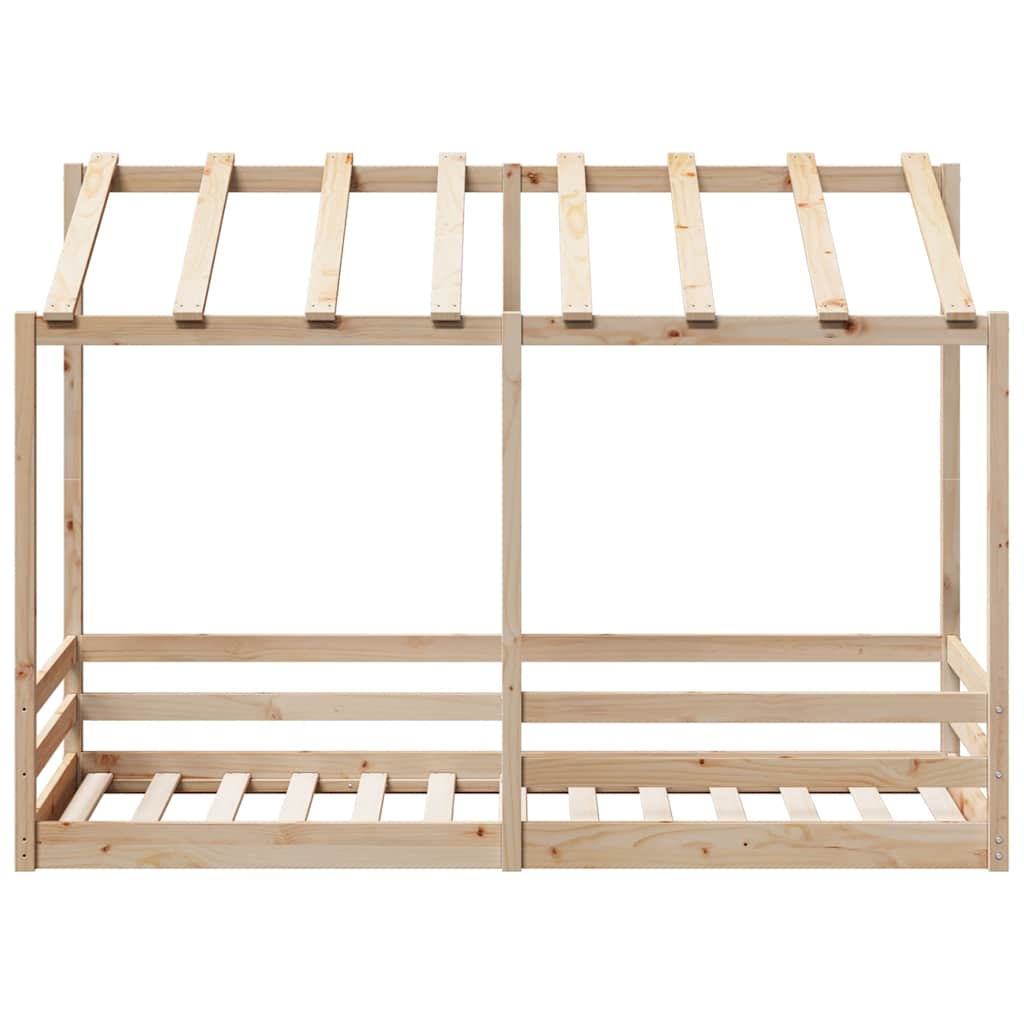vidaXL Kinderbed met bedhuis 75x190 cm massief grenenhout bruin, foto 4