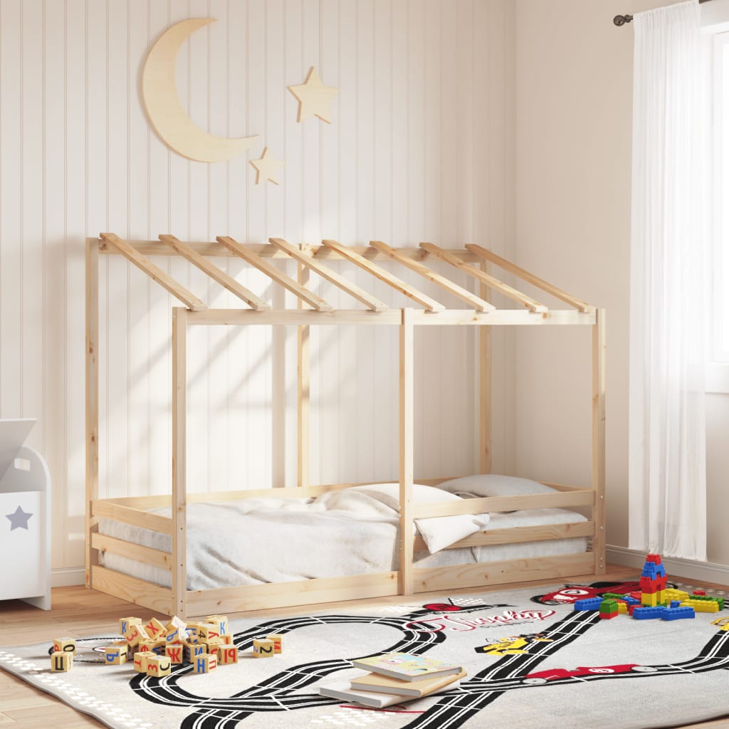 Kinderbett mit Dach 75×190 cm Massivholz Kiefer