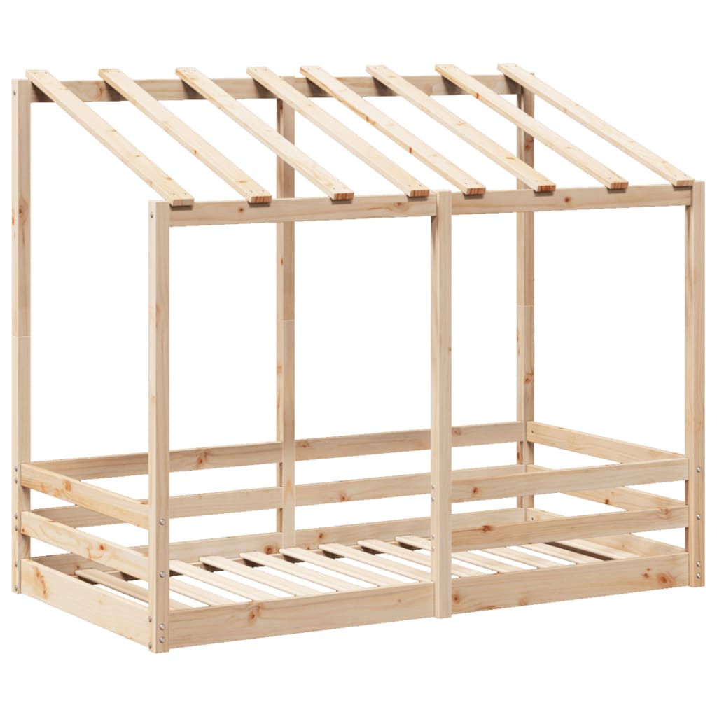 vidaXL Kinderbed met bedhuis 80x160 cm massief grenenhout afbeelding