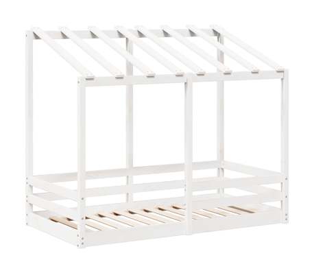 vidaXL Kinderbed met bedhuis 80x160 cm massief grenenhout wit