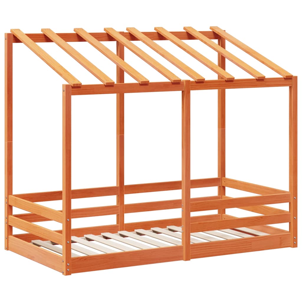 vidaXL Kinderbed met bedhuis 80x160 cm massief grenenhout wasbruin bruin, foto 2