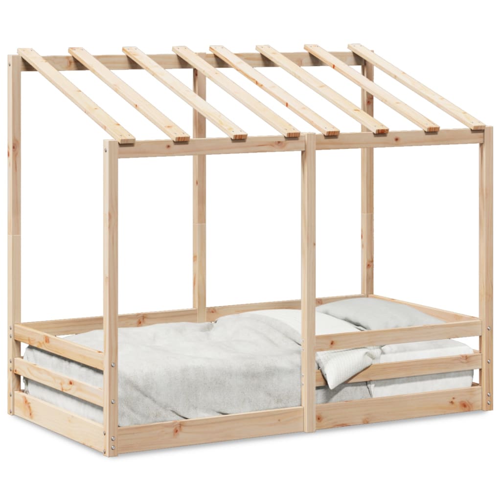 Kinderbett mit Dach 70×140 cm Massivholz Kiefer