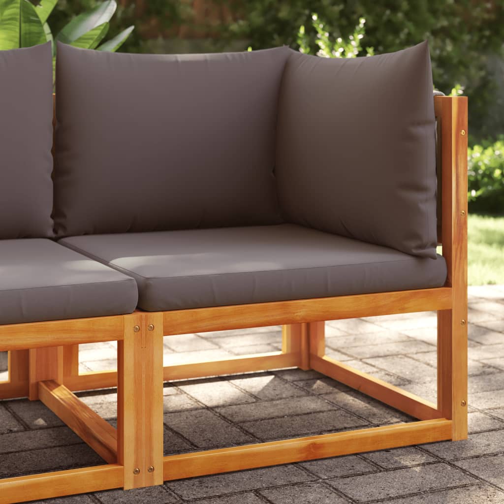 vidaXL Garten-Ecksofa mit Kissen Massivholz Akazie