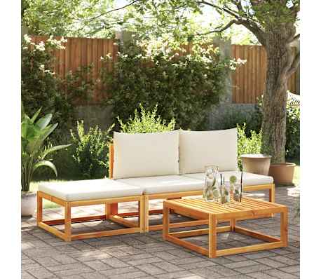 vidaXL Canap&eacute; de jardin avec coussins 2 places Bois d'acacia et corde