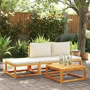 vidaXL Canap&eacute; de jardin avec coussins 2 places Bois d'acacia et corde