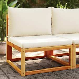 Vrtni kavč brez naslonjala za roke z blazinami les akacije in ratana