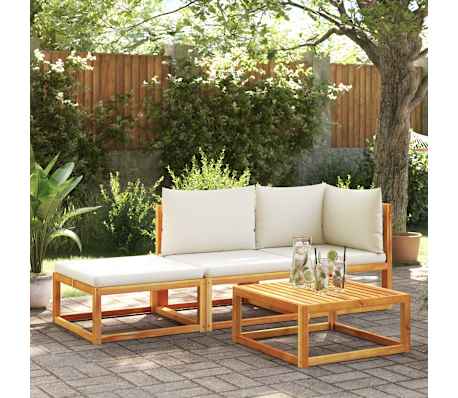 vidaXL Canap&eacute; de jardin avec coussins 2 places Bois Acacia et rotin