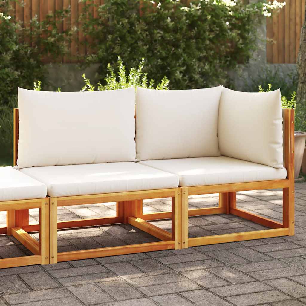 vidaXL Gartensofa mit Kissen 2-Sitzer Holz Akazie & Rattan