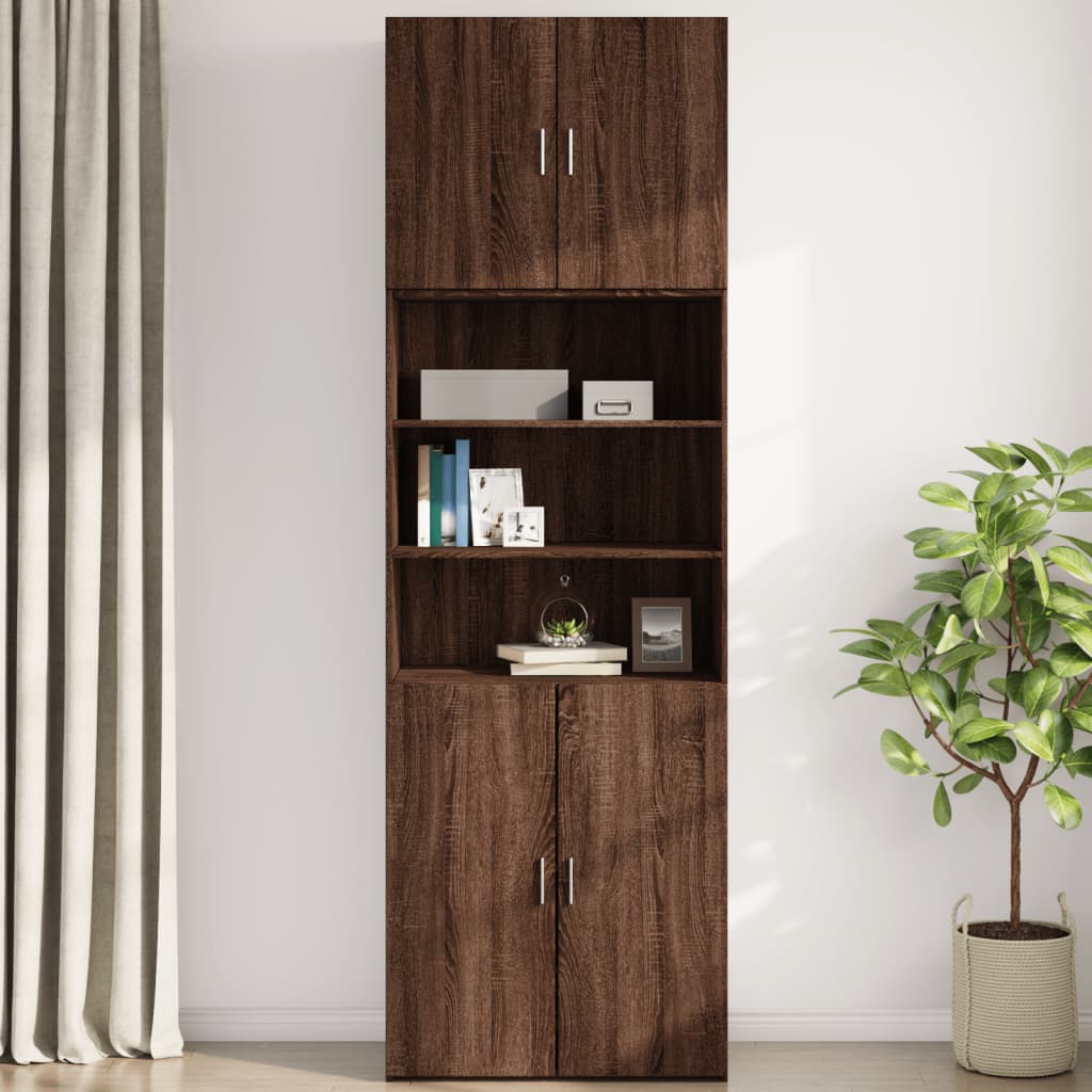 vidaXL Wandkast 80x42,5x64 cm bewerkt hout bruin eikenkleur afbeelding