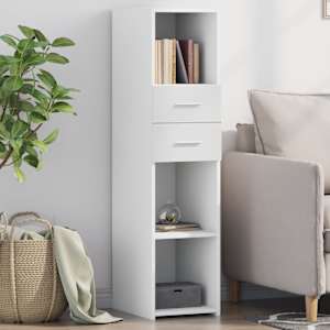 Skříň highboard bílá 30 x 42,5 x 124 cm kompozitní dřevo - obrázek 1
