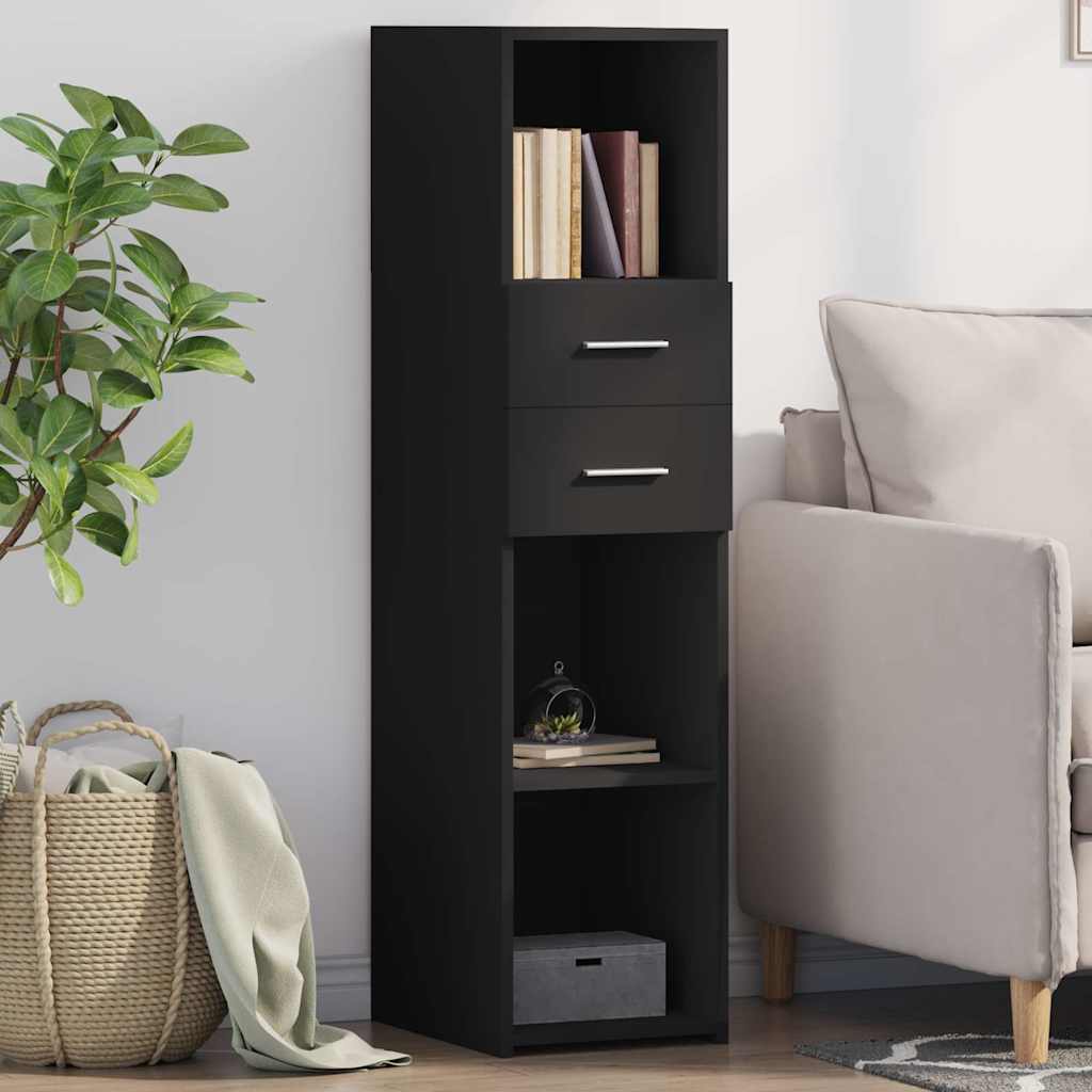 vidaXL Dulap înalt, negru, 30x42,5x124 cm, lemn prelucrat