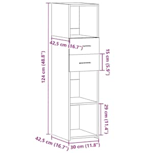 Skříň highboard hnědý dub 30 x 42,5 x 124 cm kompozitní dřevo - obrázek 10