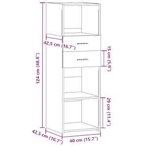 Skříň highboard bílá 40 x 42,5 x 124 cm kompozitní dřevo - obrázek 10