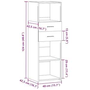 Skříň highboard šedá sonoma 40 x 42,5 x 124 cm kompozitní dřevo - obrázek 10