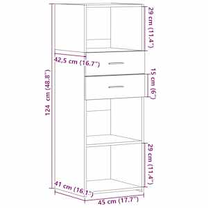 Skříň highboard bílá 45 x 42,5 x 124 cm kompozitní dřevo - obrázek 10