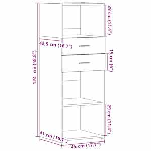 Skříň highboard kouřový dub 45 x 42,5 x 124 cm kompozitní dřevo - obrázek 10