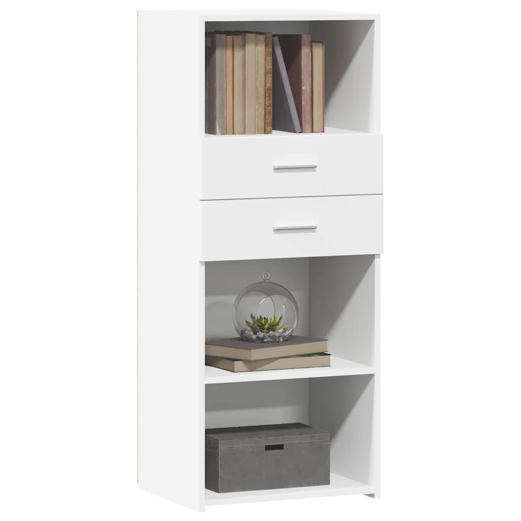 vidaXL Hoge kast 50x42,5x124 cm bewerkt hout wit afbeelding
