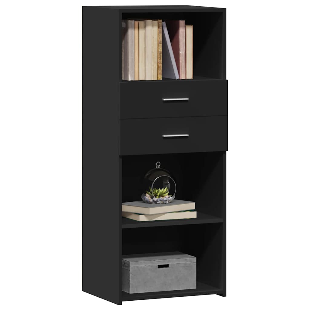 vidaXL Hoge kast 50x42,5x124 cm bewerkt hout zwart afbeelding