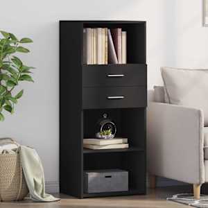 Visoka omara črna 50x42,5x124 cm inženirski les