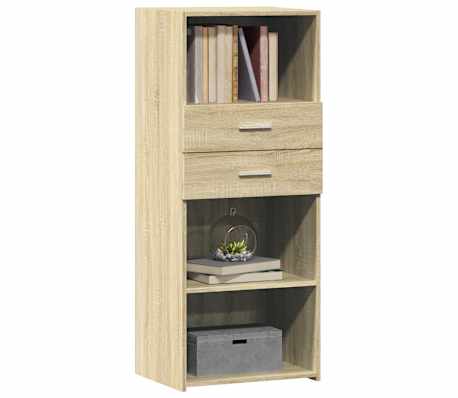 vidaXL Hoge kast 50x42,5x124 cm bewerkt hout sonoma eikenkleurig
