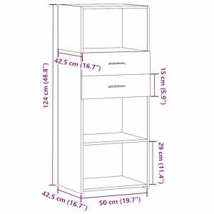 Skříň highboard kouřový dub 50 x 42,5 x 124 cm kompozitní dřevo - obrázek 10
