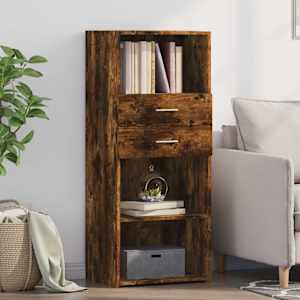 Skříň highboard kouřový dub 50 x 42,5 x 124 cm kompozitní dřevo - obrázek 1