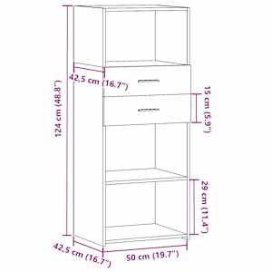 Skříň highboard šedá sonoma 50 x 42,5 x 124 cm kompozitní dřevo - obrázek 10