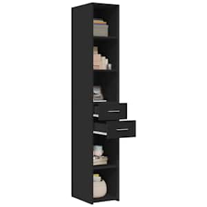 Skříň highboard černá 30 x 42,5 x 185 cm kompozitní dřevo - obrázek 3