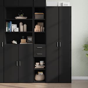 Skříň highboard černá 30 x 42,5 x 185 cm kompozitní dřevo - obrázek 1
