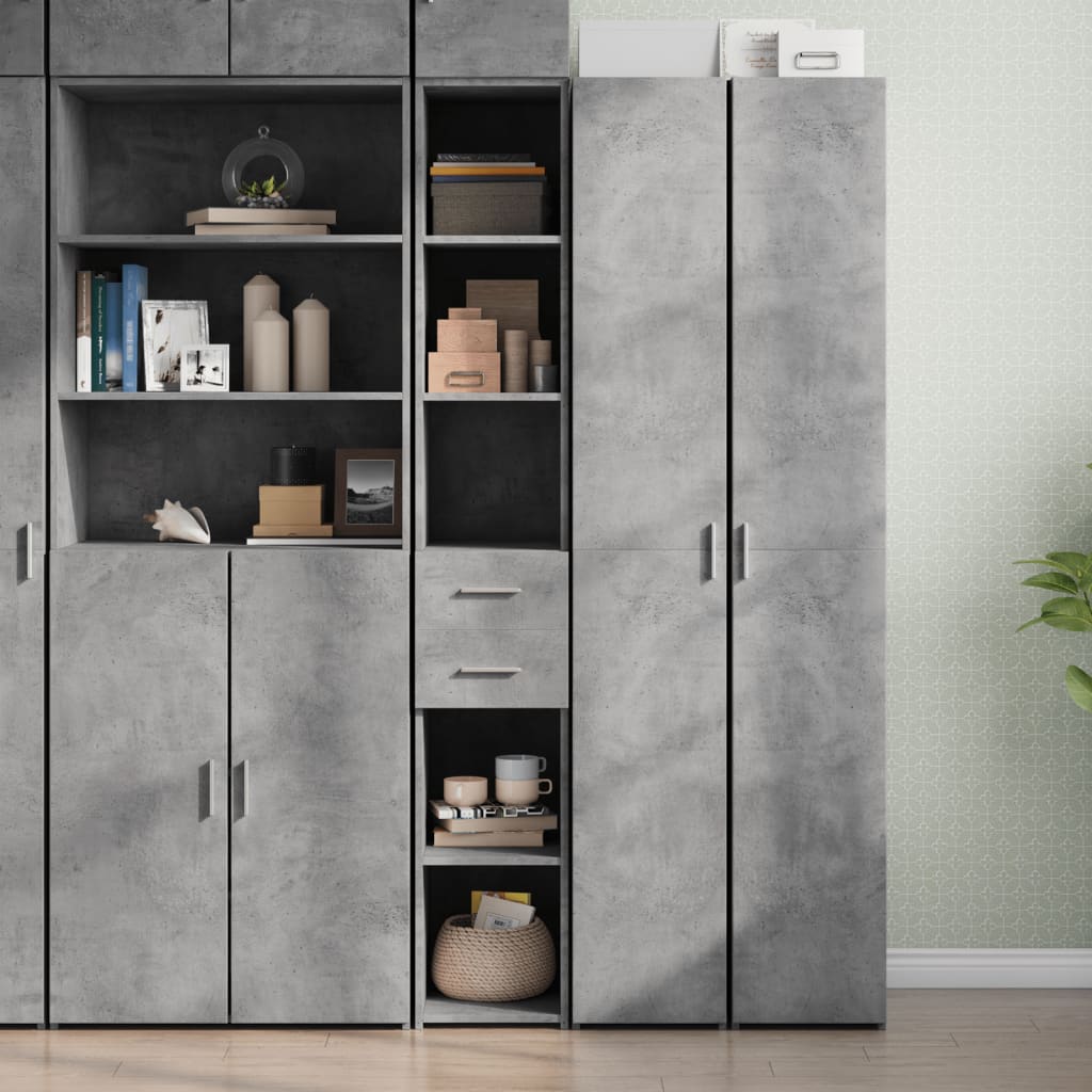 vidaXL Highboard Betongrau 30x42,5x185 cm Holzwerkstoff