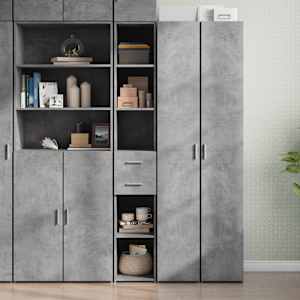 Skříň highboard betonově šedá 30x42,5x185 cm kompozitní dřevo - obrázek 1