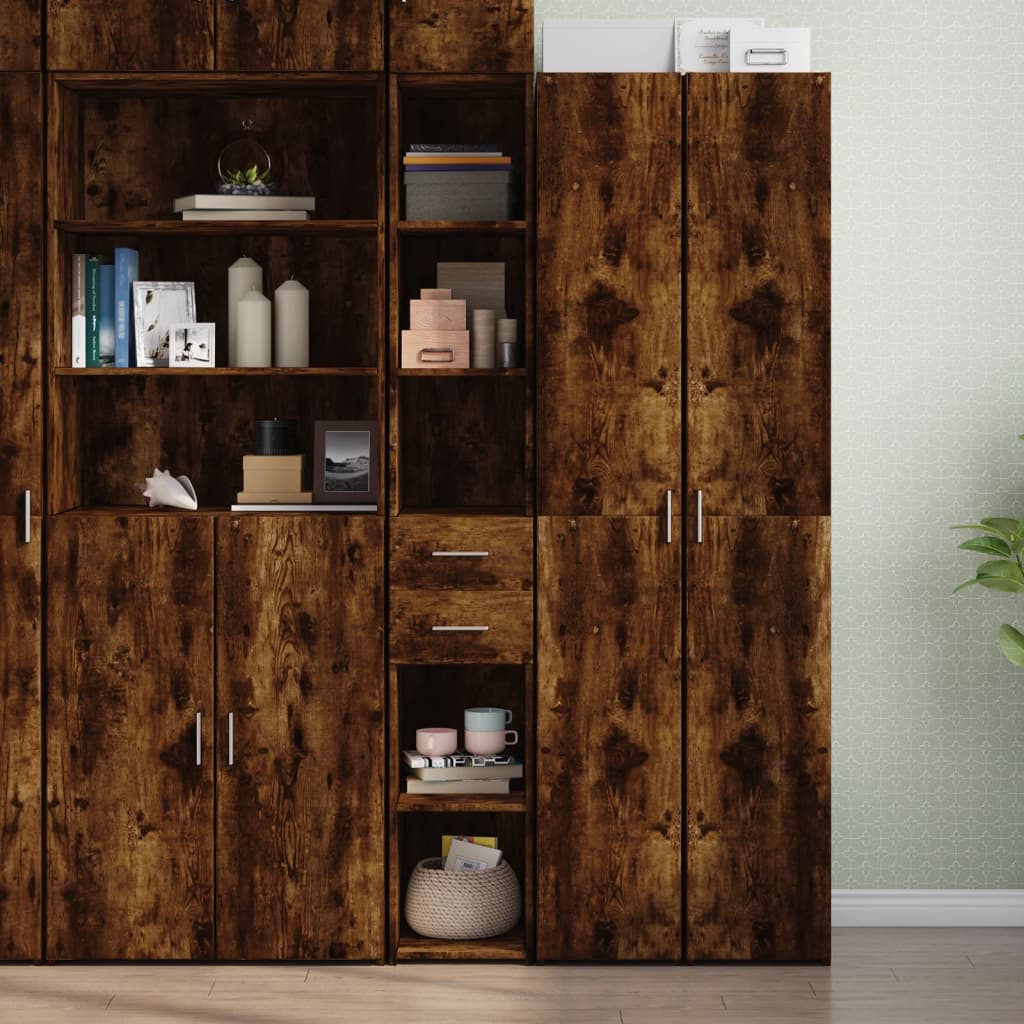 vidaXL Highboard Räuchereiche 30x42,5x185 cm Holzwerkstoff