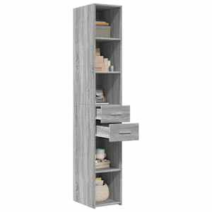 Skříň highboard šedá sonoma 30 x 42,5 x 185 cm kompozitní dřevo - obrázek 3