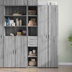Skříň highboard šedá sonoma 30 x 42,5 x 185 cm kompozitní dřevo - obrázek 1