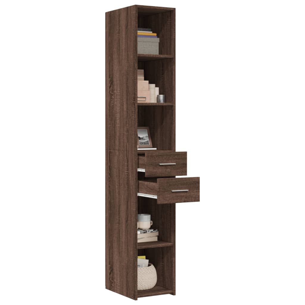 vidaXL Hoge kast 30x42,5x185 cm bewerkt hout bruin eikenkleurig afbeelding