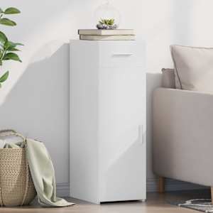 Komoda bela 30x42,5x93 cm inženirski les