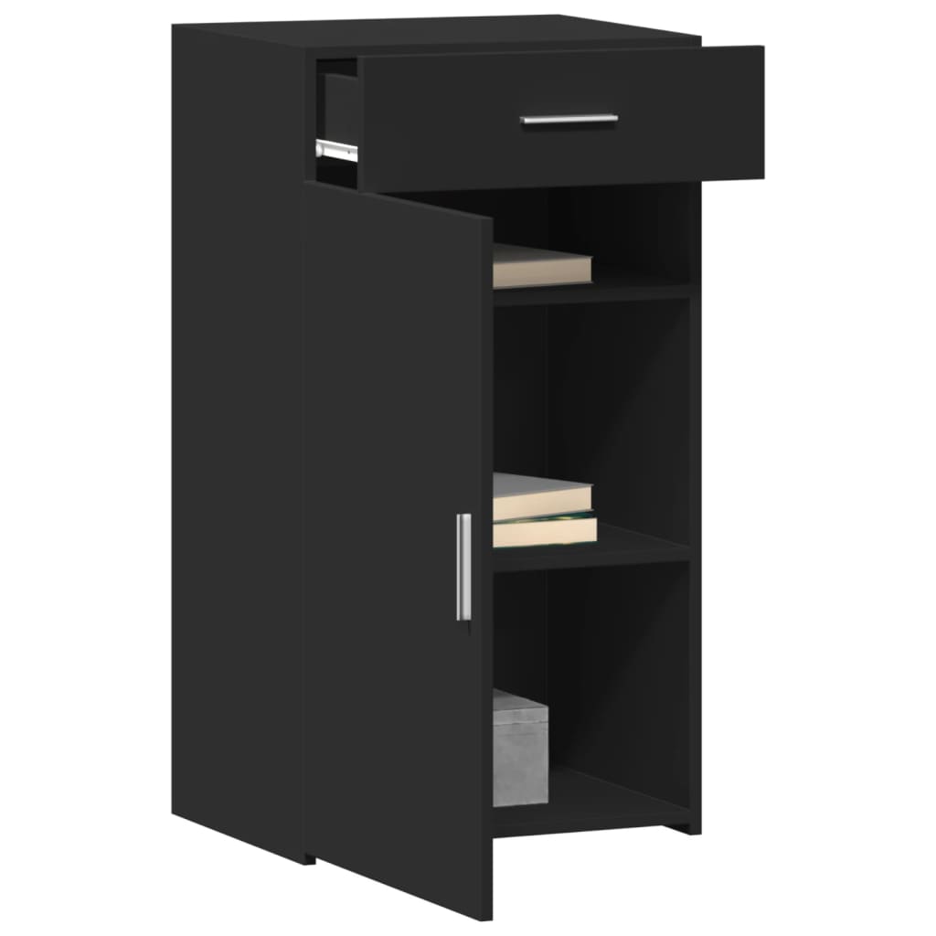 vidaXL Dressoir 50x42,5x93 cm bewerkt hout zwart afbeelding