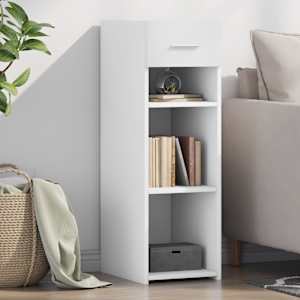 Komoda bela 30x42,5x93 cm inženirski les