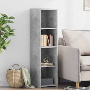 Visoka omara betonsko siva 30x41x124 cm inženirski les