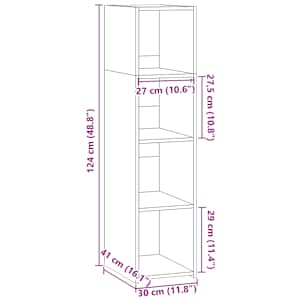 Skříň highboard hnědý dub 30 x 41 x 124 cm kompozitní dřevo - obrázek 9