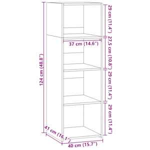 Skříň highboard dub sonoma 40 x 41 x 124 cm kompozitní dřevo - obrázek 9
