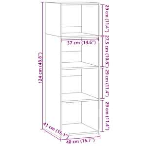 Skříň highboard betonově šedá 40 x 41 x 124 cm kompozitní dřevo - obrázek 9
