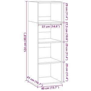 Skříň highboard hnědý dub 40 x 41 x 124 cm kompozitní dřevo - obrázek 9