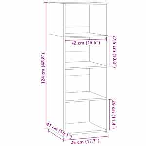 Skříň highboard černá 45 x 41 x 124 cm kompozitní dřevo - obrázek 9