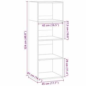 Skříň highboard betonově šedá 45 x 41 x 124 cm kompozitní dřevo - obrázek 9