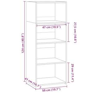 Skříň highboard bílá 50 x 41 x 124 cm kompozitní dřevo - obrázek 9