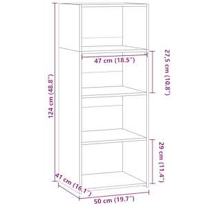 Skříň highboard černá 50 x 41 x 124 cm kompozitní dřevo - obrázek 9