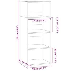 Skříň highboard dub sonoma 50 x 41 x 124 cm kompozitní dřevo - obrázek 9