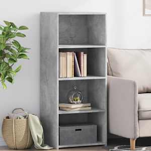 Visoka omara betonsko siva 50x41x124 cm inženirski les